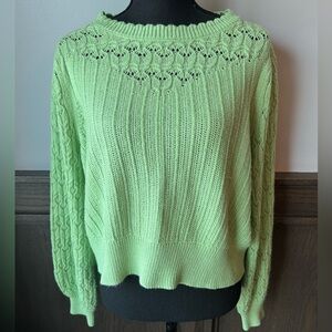 Ophelia Roe Green Knit Cottagecore Sweater 1X